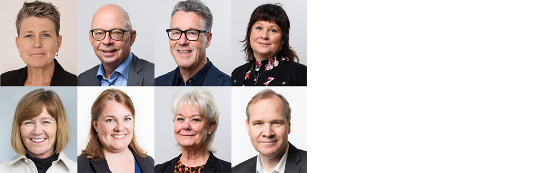 Fr vänster: Anna Tibblin Generalsekreterare We effect, Tommy Ohlström Ordförande Kooperativa förbundet (KF), Björn Larsson Strategic advisor Coop Sverige, Lotta Folkesson Styrelseledamot Lantbrukarnas riksförbund (LRF), Erica Lundgren Vd OK Västerbotten, Britta von Schoultz Kommunikationsdirektör Riksbyggen, Helen Persson Medlemschef Konsumentföreningen Stockholm, Anders Lago Ordförande HSB